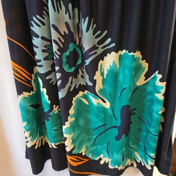 FRANCESCA'S DARK NAVY DRESS SIZE LARGE FLORAL PRINT SLEEVELESS LIGHTWEIGHT - Picture 3 of 6